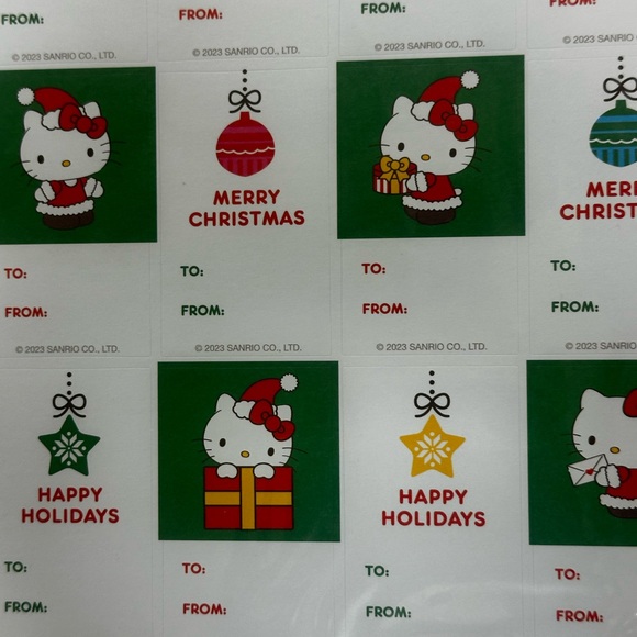 Hello kitty x Christmas gift tag stickers RARE LIMITED EDITION 100 each - Picture 6 of 6